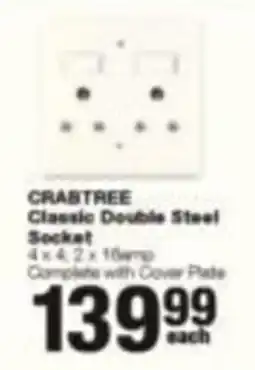 Build It CRABTREE Classic Double Steel Socket offer