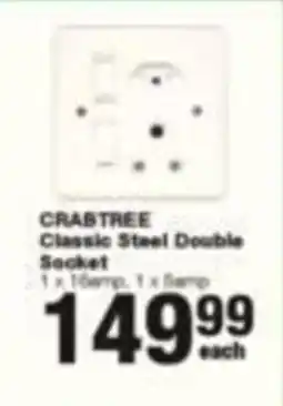 Build It CRABTREE Classic Steel Double Socket offer