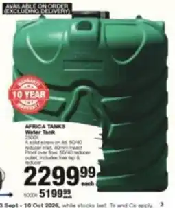 Build It AFRICA TANKS Water Tank offer