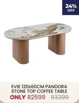Decofurn EVIE 120x60CM PANDORA STONE TOP COFFEE TABLE offer