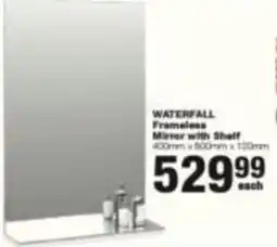 Build It WATERFALL Frameless Mirror with Shelf offer