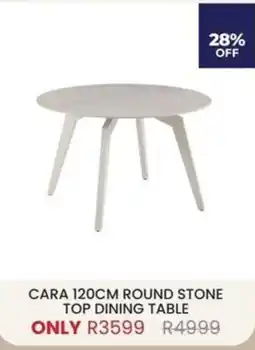 Decofurn CARA 120CM ROUND STONE TOP DINING TABLE offer