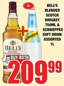 Boxer Liquors Bell's Blended Scotch Whiskey & Schweppes Soft Drink Assorted offer