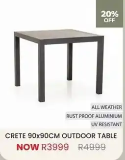 Decofurn CRETE 90x90CM OUTDOOR TABLE offer