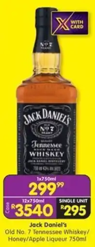 Shoprite Liquor Jack Daniel's Old No. 7 Tennessee Whiskey/ Honey/Apple Liqueur offer