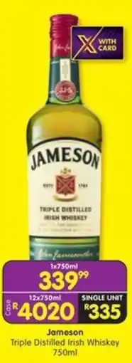 Shoprite Liquor Jameson Triple Distilled Irish Whiskey offer