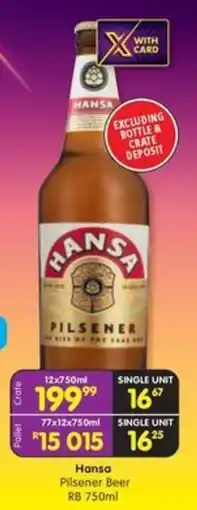 Shoprite Liquor Hansa Pilsener Beer offer