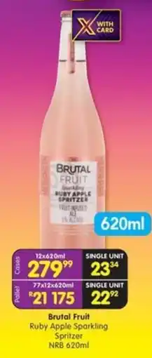 Shoprite Liquor Brutal Fruit Ruby Apple Sparkling Spritzer offer