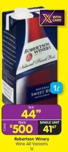 Shoprite Liquor Robertson Winery Wine All Variants offer