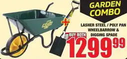 Boxer Build Lasher Steel / Poly Pan Wheelbarrow & Digging Spade offer