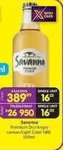 Shoprite Liquor Savanna - premium dry/angry lemon/light cider nrb 330ml offer