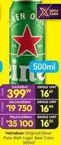 Shoprite Liquor Heineken - original/silver pure malt lager beer cans offer