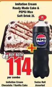 Boxer Pepsi - imitation cream ready made cake & pepsi max soft drink offer