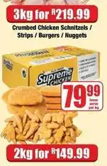Boxer Supreme - crumbed chicken schnitzels / strips / burgers / nuggets offer