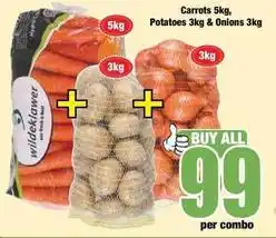 Boxer Carrots, potatoes & onions combo offer