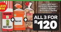 Usave Best buy - potatoes, carrots, butternut offer