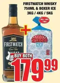 Boxer Firstwatch - whisky & ice offer