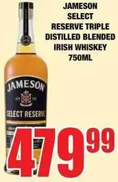 Boxer Jameson - select reserve triple distilled blended irish whiskey offer