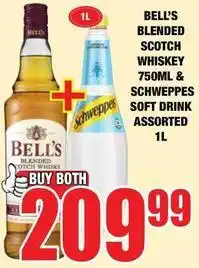 Boxer Bell's - blended scotch whiskey & schweppes soft drink offer
