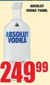 Boxer Absolut - vodka 750ml offer