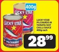 Usave Lucky star - pilchards in tomato/hot chilli sauce offer