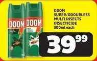 Usave Doom - super/odourless multi insects insecticide 300ml each offer
