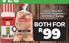 Usave Best buy - potatoes 7kg pocket + butternut 3kg bag offer