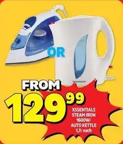 Usave Xssentials steam iron 1600w/auto kettle offer
