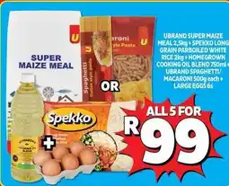 Usave Spekko - super maize meal, spaghetti, rice, cooking oil blend, macaroni offer