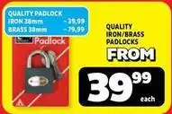 Usave Quality iron/brass padlocks offer