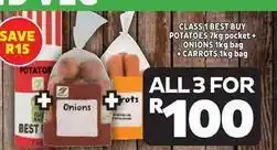 Usave Best buy - potatoes + onions + carrots offer