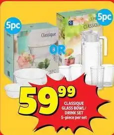 Usave Classicque glass bowl/drink set offer