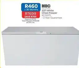 OK Furniture Kic - 537/white chest freezer kcg575 offer