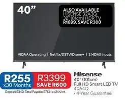 OK Furniture Hisense - 40 full hd smart led tv offer