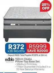 OK Furniture Edblo - 152cm osaka pillow-top base set offer