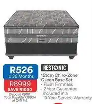 OK Furniture Restonic - 152cm chiro-zone queen base set offer