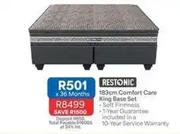 OK Furniture Restonic - 183cm comfort care king base set offer