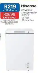 OK Furniture Hisense - 97l white chest freezer h135cf offer