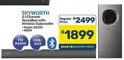 Pick n Pay Hypermarket Skyworth - 2.1 channel soundbar with wireless subwoofer offer