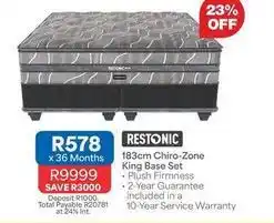 OK Furniture Total - 183cm chiro-zone king base set offer