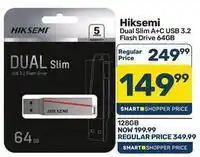 Pick n Pay Hypermarket Dual slim a+c usb 3.2 flash drive 64gb offer