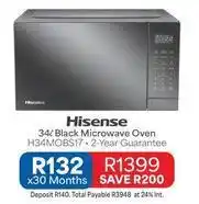 OK Furniture Hisense - 34l black microwave oven h34mobs17 offer