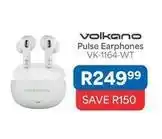 OK Furniture Volkano - pulse earphones vk-1164-wt offer