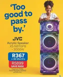 OK Furniture Jvc - acrylic speaker xs-n8115pb offer