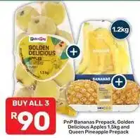 Pick n Pay Pick n pay - golden delicious apples, bananas, queen pineapple offer