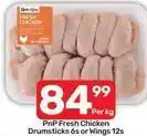 Pick n Pay Fresh chicken drumsticks 6s or wings 12s offer