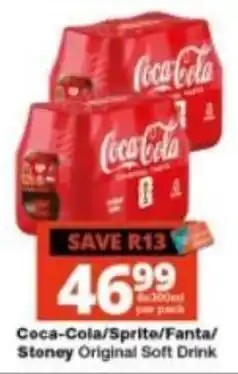 Checkers Coca-Cola/Sprite/Fanta/Stoney Original Soft Drink offer