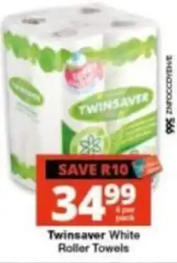 Checkers Twinsaver White Roller Towels offer