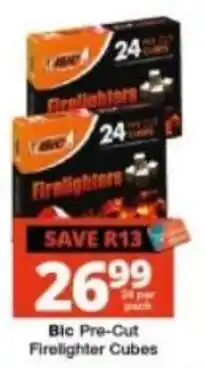 Checkers Bic Pre-Cut Firelighter Cubes offer