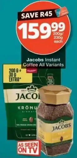 Checkers Jacobs Instant Coffee All Variants offer